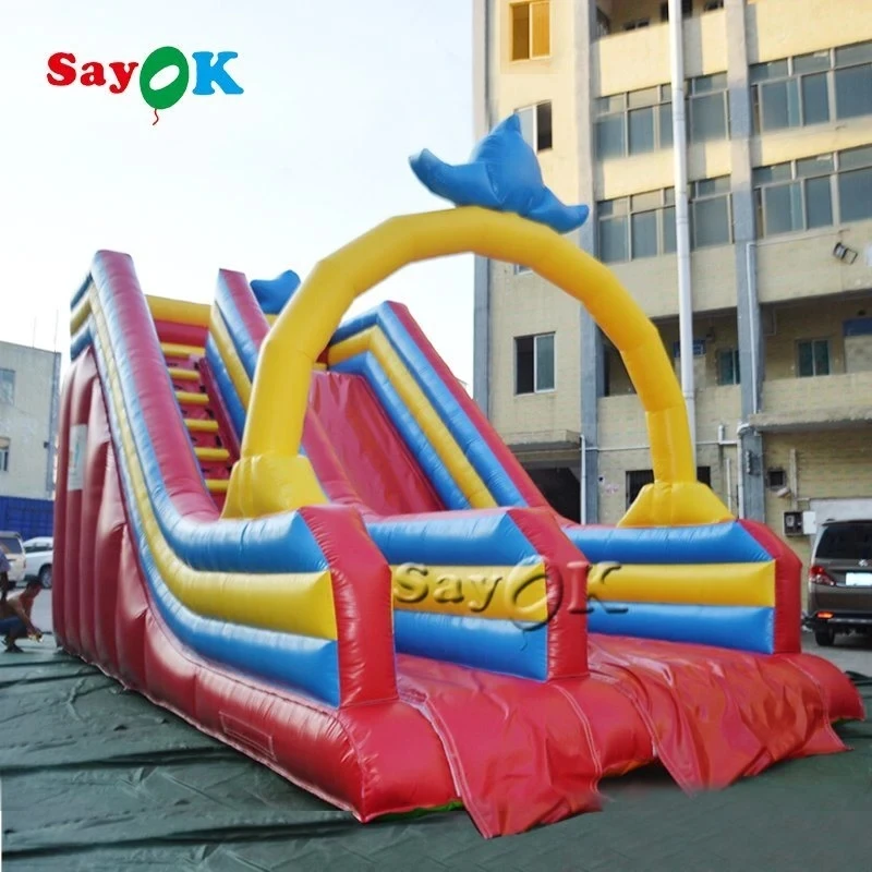 SAYOK 9M Giant Inflatable Water Slide Castle Commercial Rental Inflatable Waterslide Park for Kids Adult Outdoor