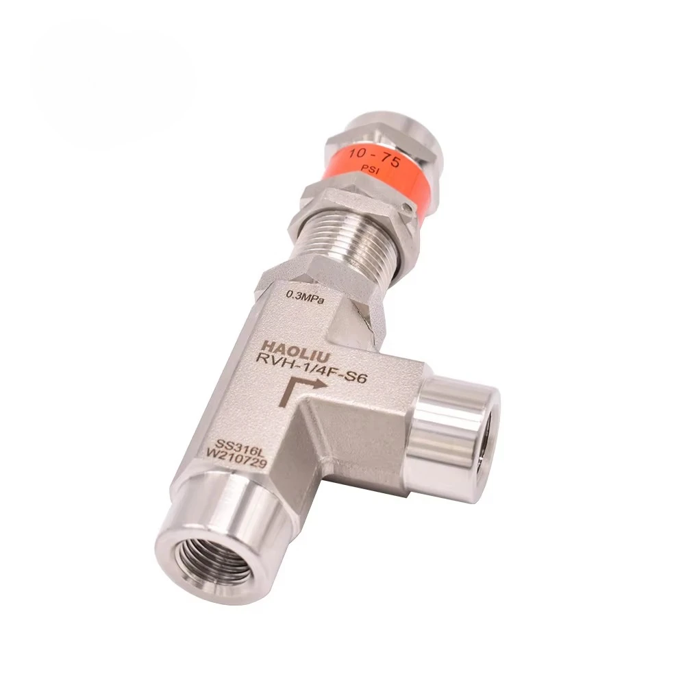 316 Stainless Steel Safety Relief Valve High Pressure Female Proportional Unloading Valve Gas Manual Application Angle Structure