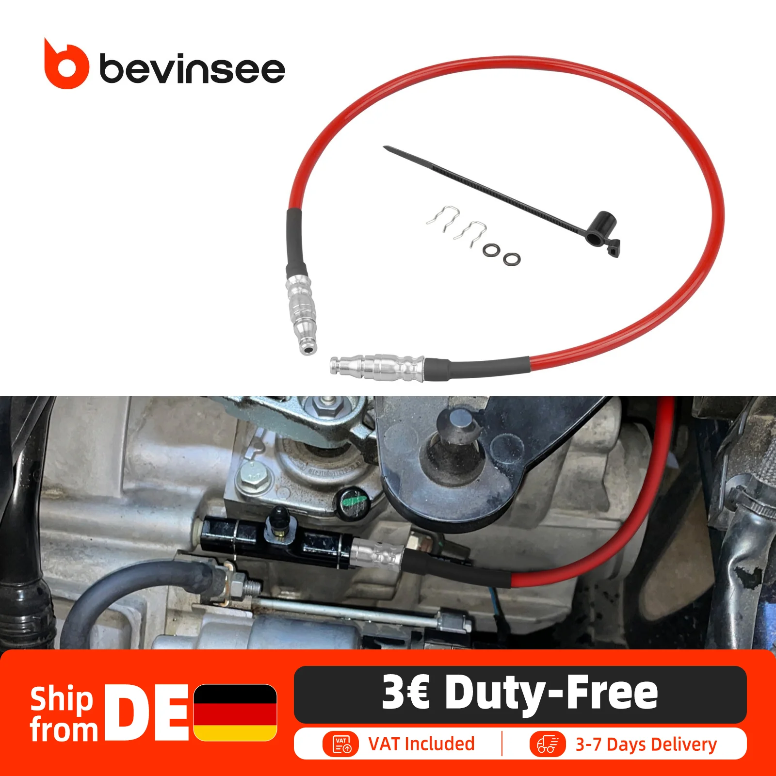 Tubo frizione in acciaio inossidabile BEVINSEE per cambio manuale a 6 velocità LHD per Audi A3 8L TT/TTS 8N per VW Beetle 1C per Bora/Golf 1J, sostituisce 1J1721465AJ/1J1721465BC