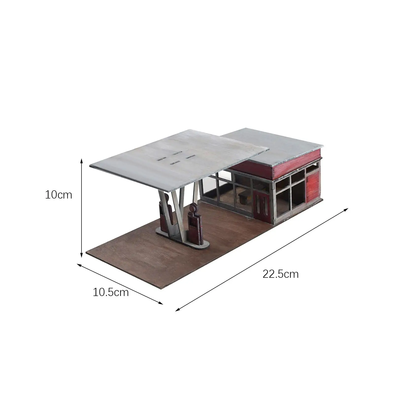 1:72 Building Model Kits Innteractive Gas Station Architecture Scene Unassembly