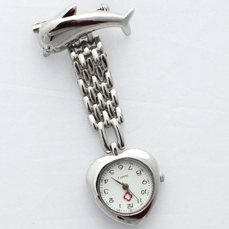Chaoyada-بروش ساعة للممرضات والطبيب ، دبوس الجيب ، قلادة أنالوج ، الفولاذ المقاوم للصدأ الفضي