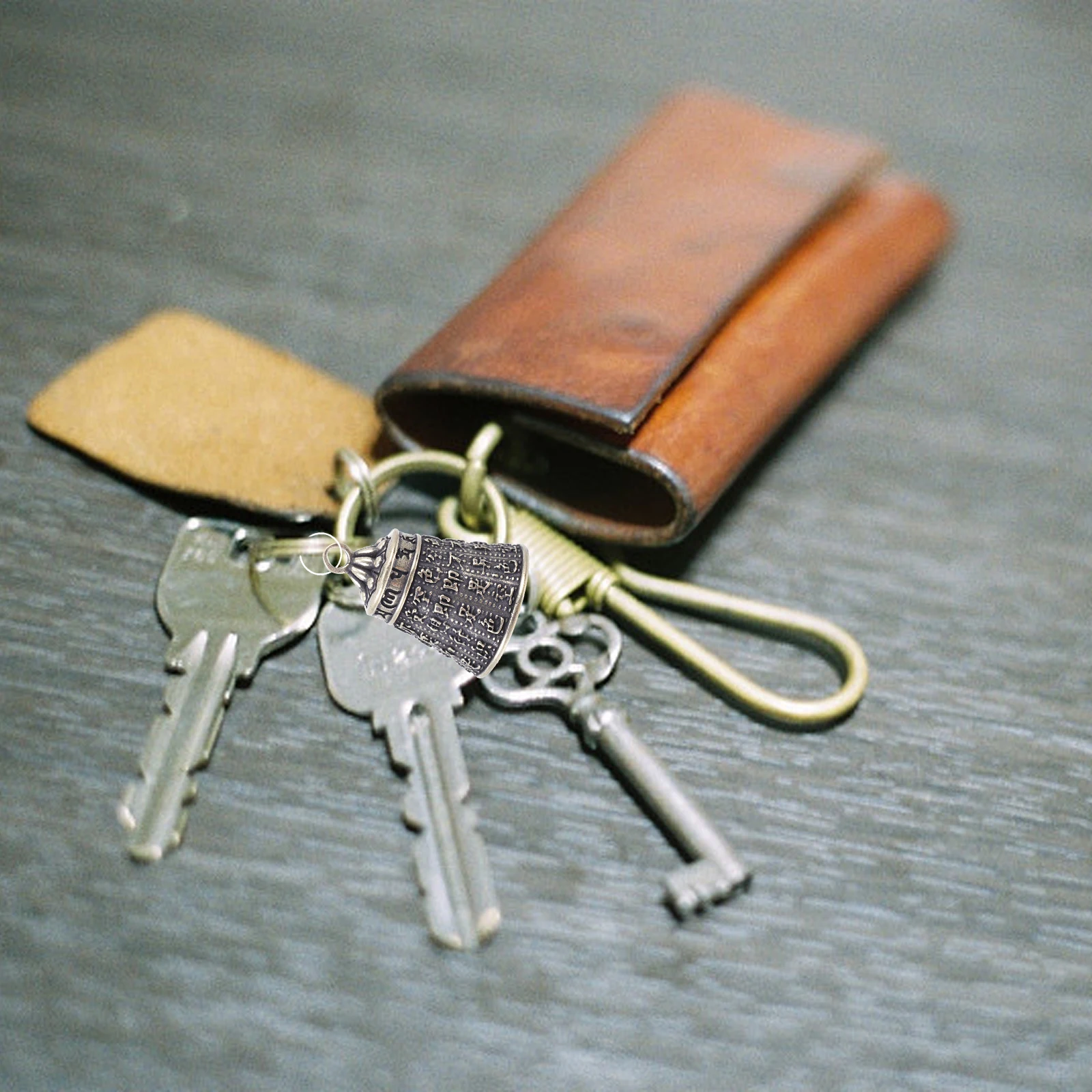 

3pcs Copper Lection Bell Pendant Vintage Style Hanging Decor Keychain Charm Small Size Christmas Bell nament Copper