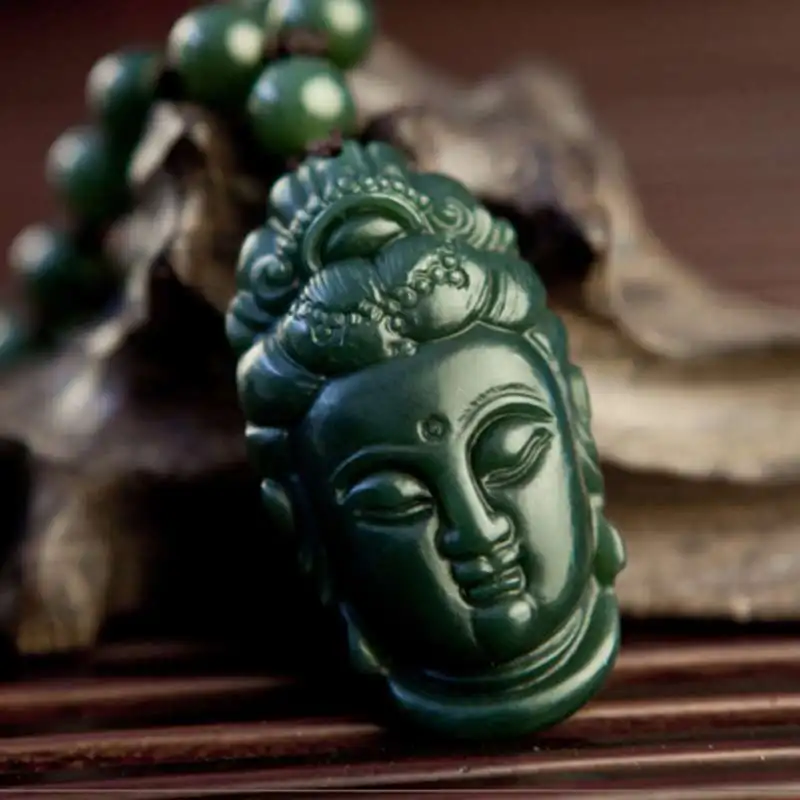 

Factory Price Wholesale Hetian Jade Jade Guanyin Head Pendant Pendant Standing Buddha Wholesale Buddha Head Jade Pendant