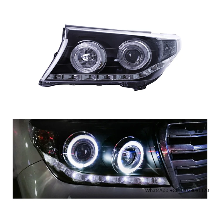 upgrade LED Angel Eye headlight head light Assembly for Toyota LAND CRUISER LC200 FJ200 2007-2015 head front lamp plug and play