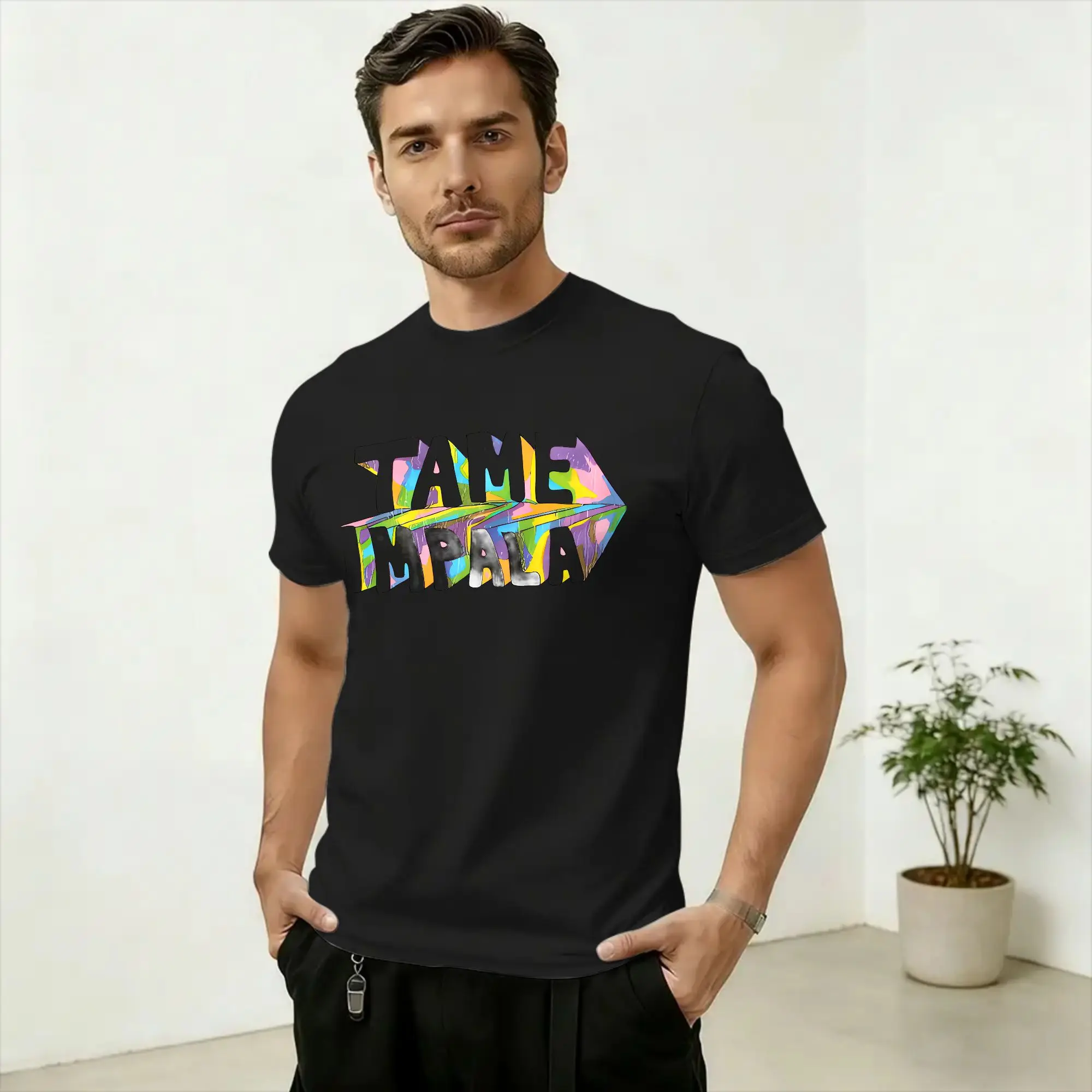 Tame Impala Men's T Shirt  Novelty Tees Short Sleeve Crew Neck T-Shirts Cotton New Arrival Clothes