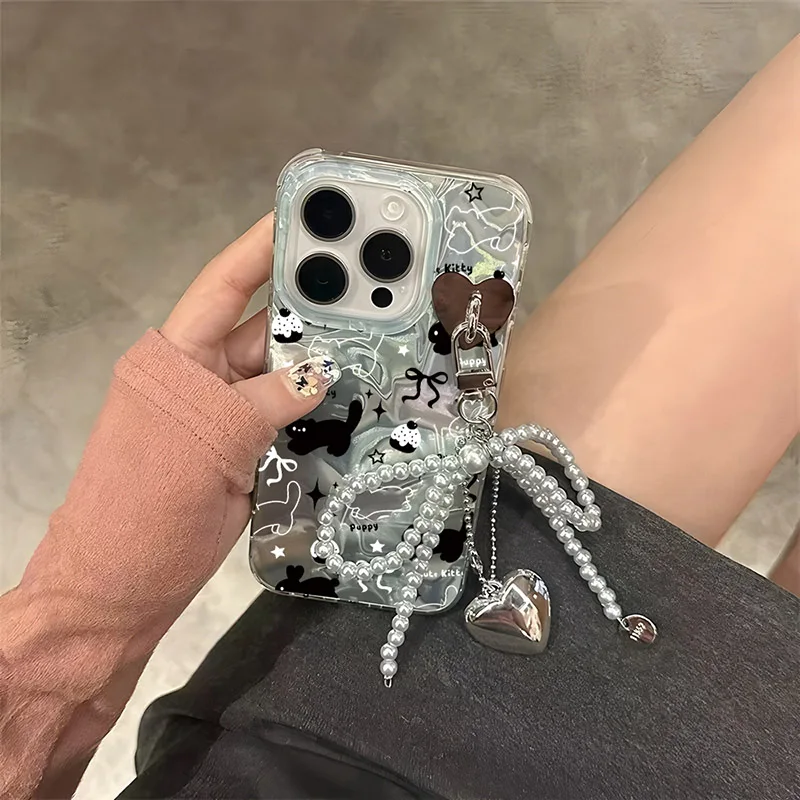 Bowknot كيتي أرنب قلادة الحال بالنسبة الشرف 400 الذكية X9D X7D فتاة الحب القلب الليزر غطاء الهاتف الحالات