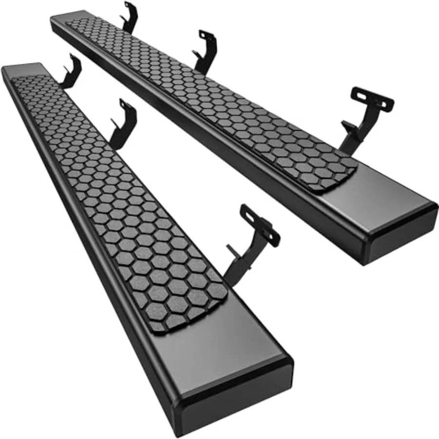 

Running boards for RAM trucks 2009-2024,stainless steel, black, 6-inch width, corrosion-resistant, easy-install side steps