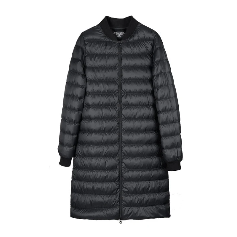 Damen-Wintermantel mit leichtem Puffer-Jaset-Baseballkragen, für den Pendelverkehr, Nylonmaterial, 90 % Daunenfüllkraft