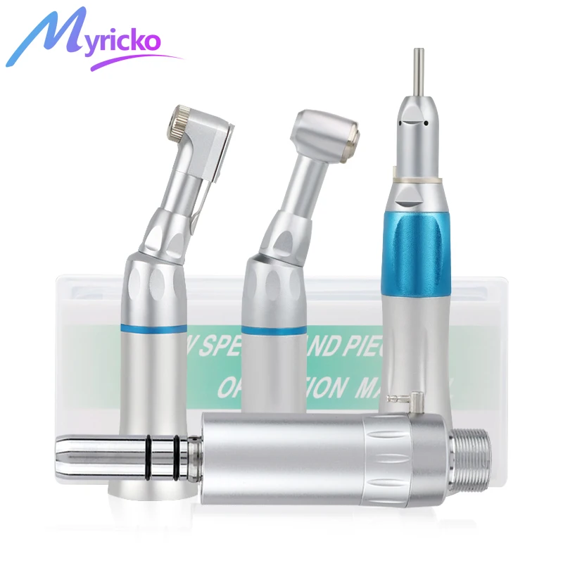 Dental Low Speed Equipment Kit Straight Handpiece Contra Angle External Air Motor Classic Style Dentist Tips Teaching Model