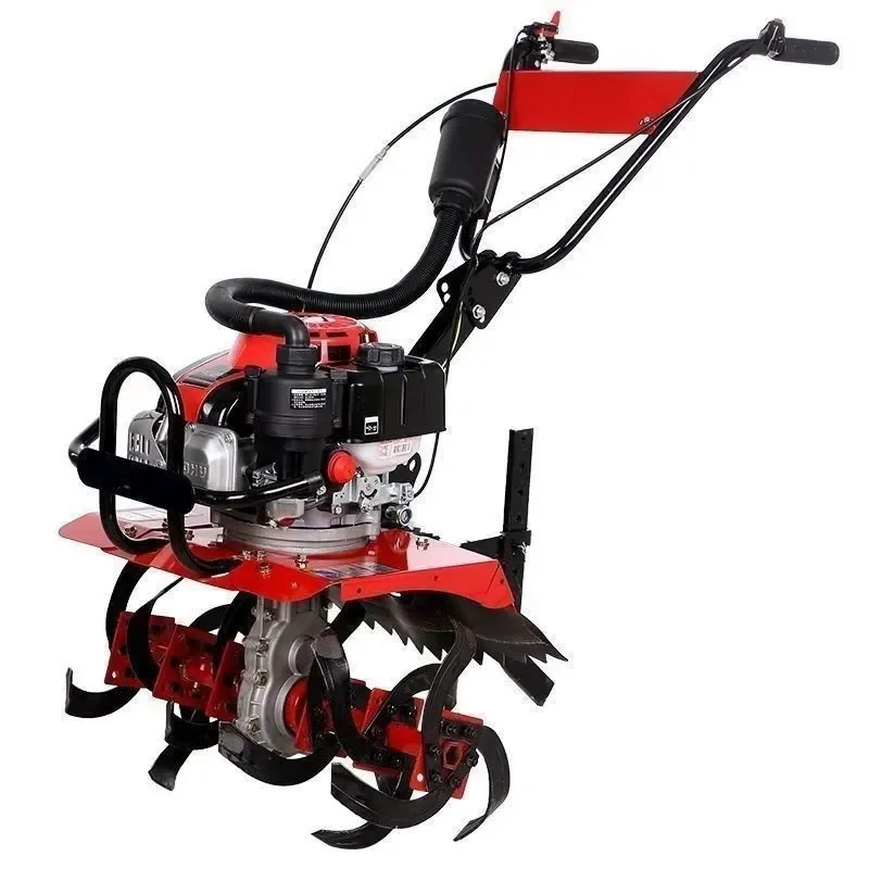 Mini 10hp Powered 2-Stroke/4-Stroke Engine Multi-Function High Productivity Garden Agriculture Tiller Weeder Tractor