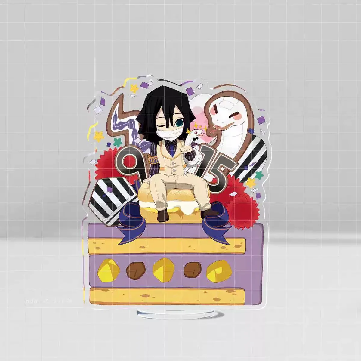 Anime Demon Slayer Tomioka Giyuu Iguro Obanai Kanroji Mitsuri Cosplay Stand Figure Halloween Xmas Acrylic Birthday Ornament Gift