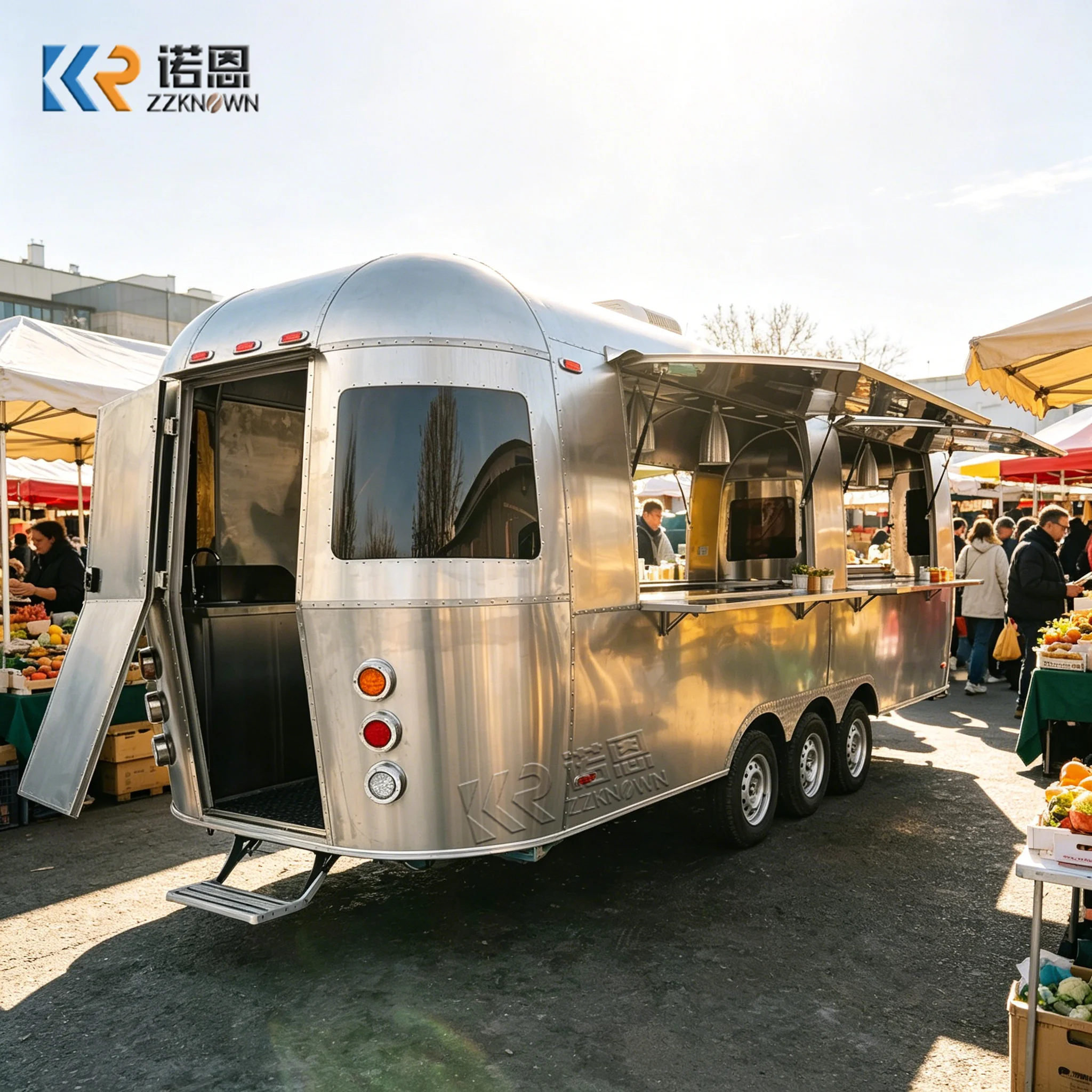 Mobile Fast Food Truck Pizza Concession Trailer USA Customized Fast Food Trailer With Professional Kitchen Setup