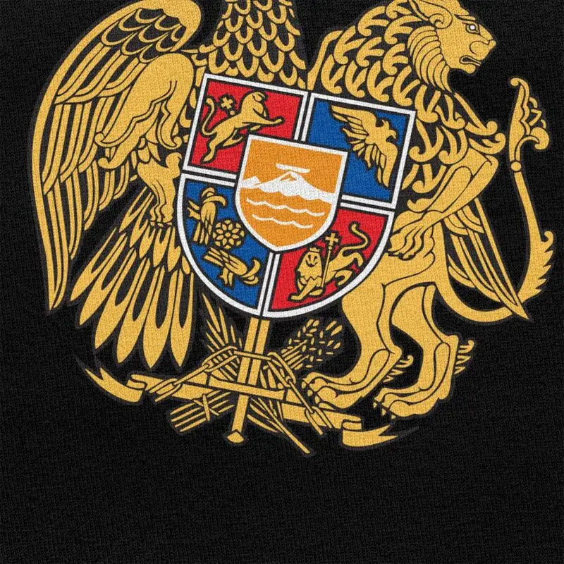 معطف مخصص من الأسلحة من أرمينيا تي شيرت الرجال 100% القطن تيز العلم الأرمني بلايز قصيرة الأكمام تي شيرت غير رسمي الملابس