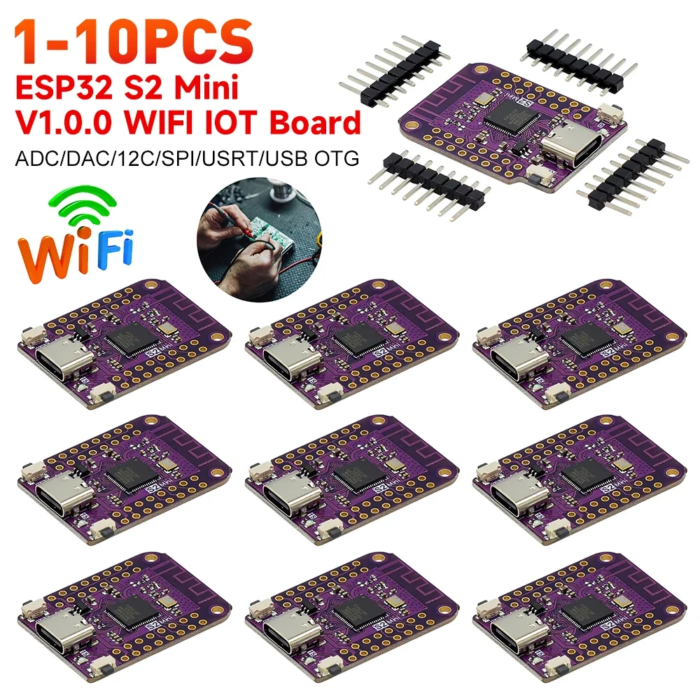 1-10pcs Mini ESP32 S2 V1.0.0 WiFi Module Development IOT Board Based ESP32-S2FN4R2 4MB FLASH 2MB PSRAM TYPE-C for Arduino