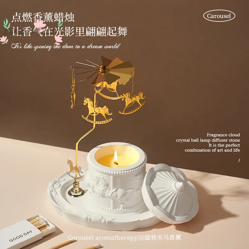 Carousel scented candles bedroom home long-lasting aromatherapy bedroom high-end birthday gift