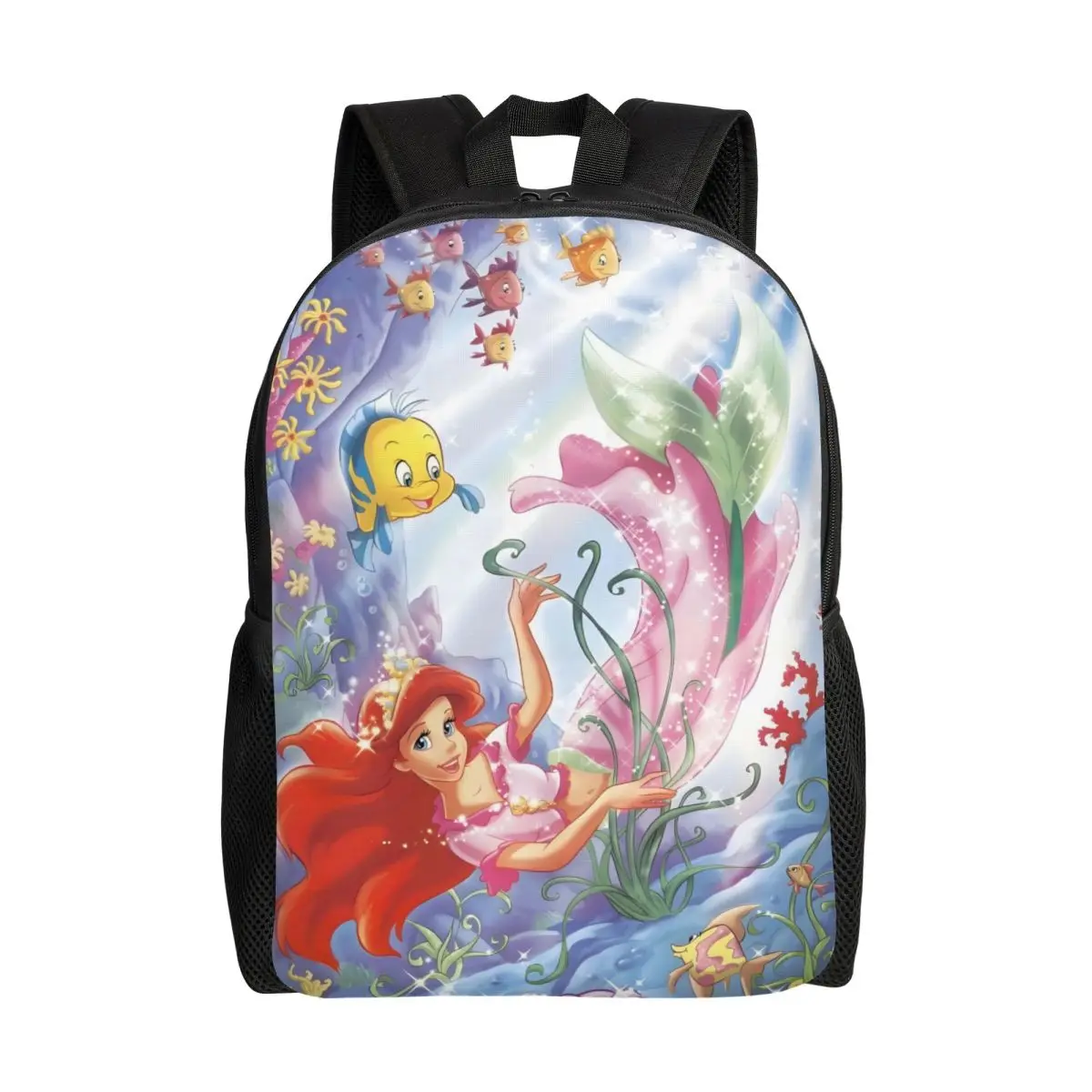 

Рюкзак Ariel And Flounder на заказ для мужчин и женщин, водонепроницаемая школьная сумка Kawaii с принтом, сумки для книг
