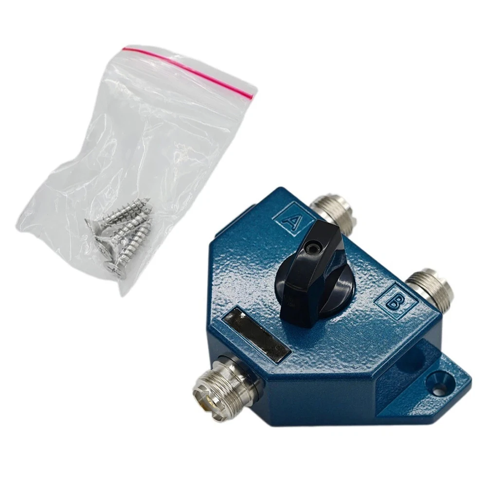 CA201 Coaxial Switch 1.8-600MHz 2 Position Manual SO239 UHF Female Zinc Alloy For Ham Radio Signal Selector Tool
