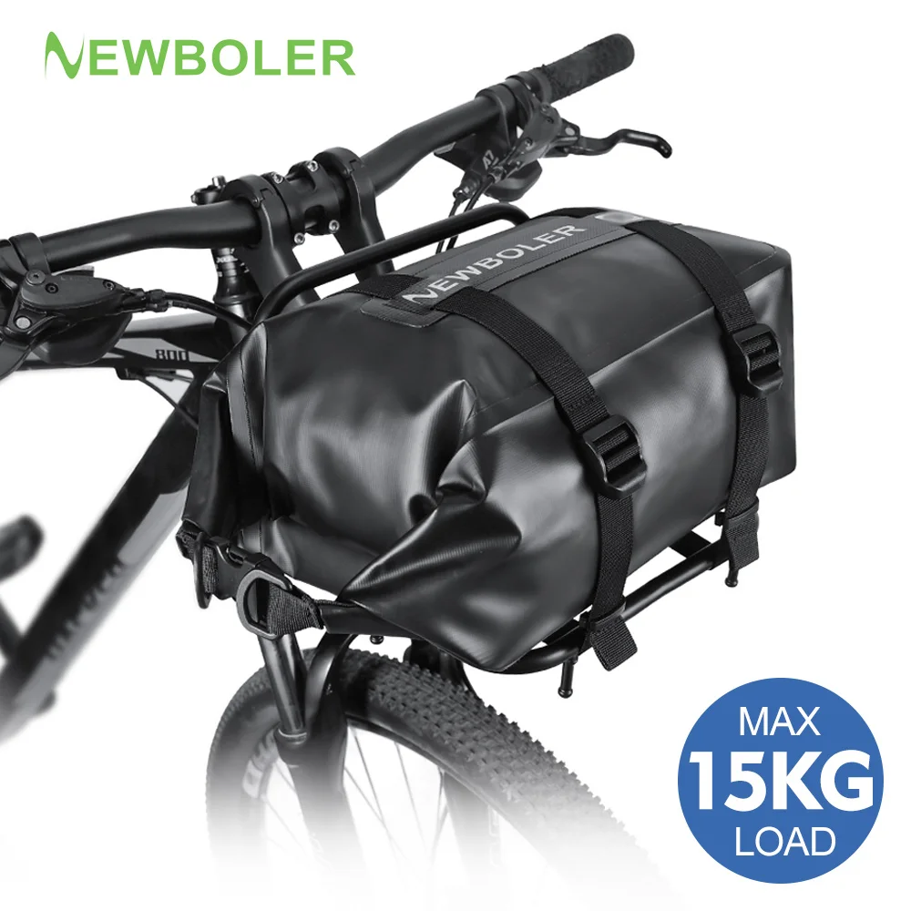 

NEWBOLER NEW 4L/6L/10L Waterproof Bicycle Front Tube Bag Aluminum Alloy Bicycle Front Rack Pannier Bicycle Accessories