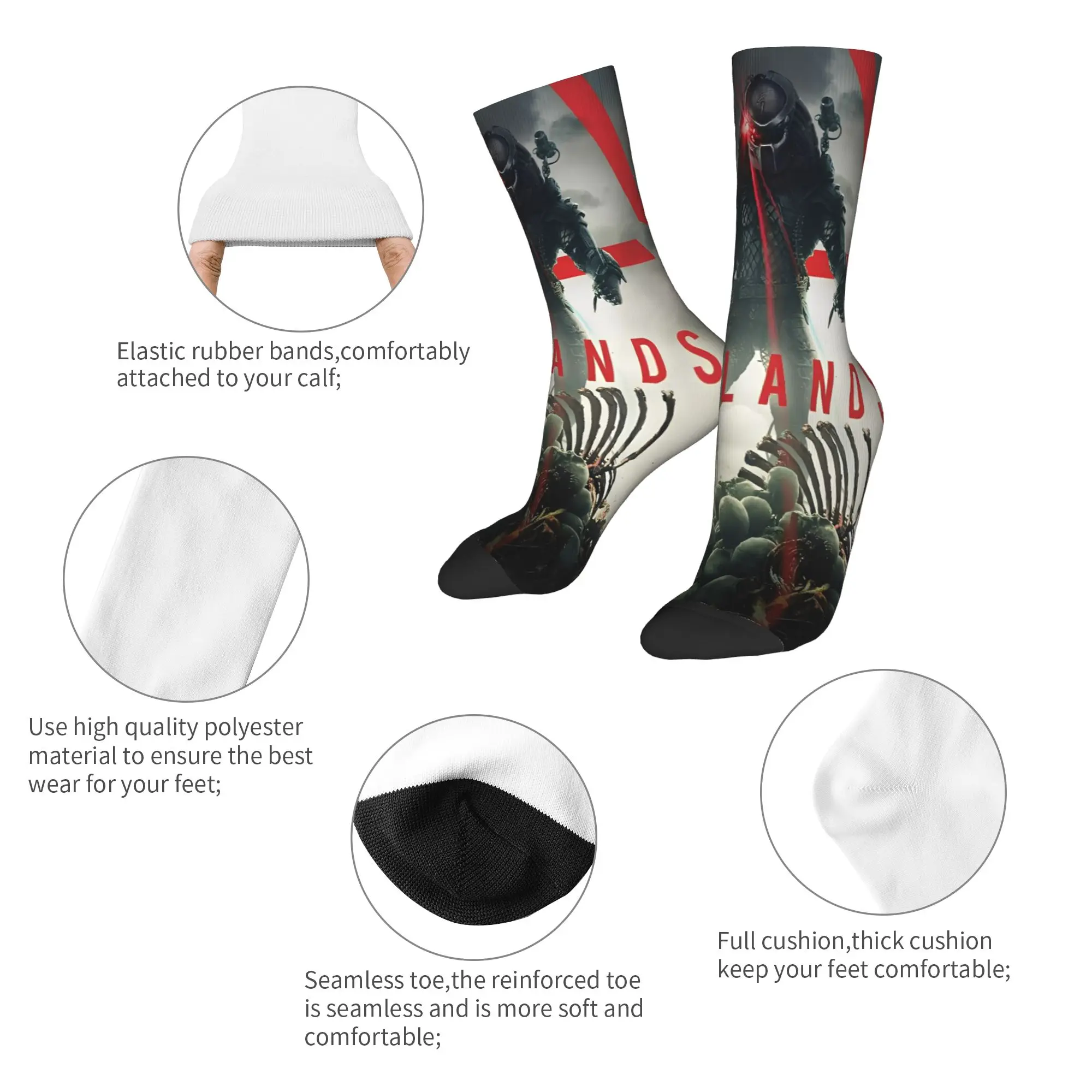الرجال النساء المفترس: جوارب Badlands، جوارب كاجوال دافئة، جوارب Crazy Merch Middle Tube، أفضل فكرة هدية
