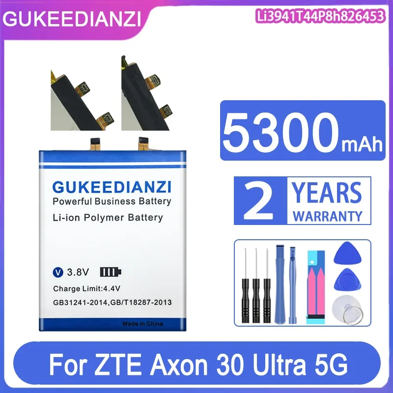 GUKEEDIANZI Replacement Battery Li3941T44P8h826453 5300mAh For ZTE Axon 30 Ultra 5G 31 ultra 31Ultra A30Ultra A2022P