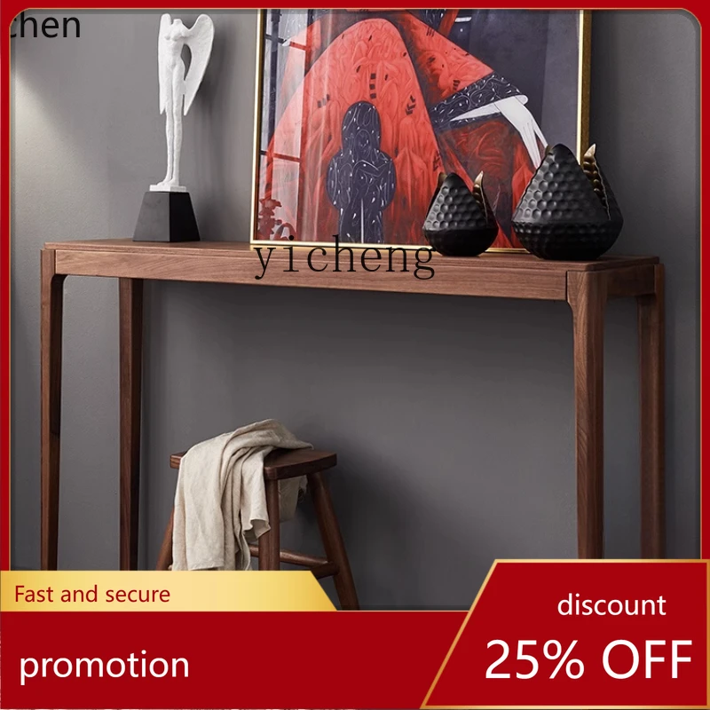 

ZMLчерный орех, боковой столик, чехол для входа из цельного дерева, полоса у стены, современная простая входная полоса