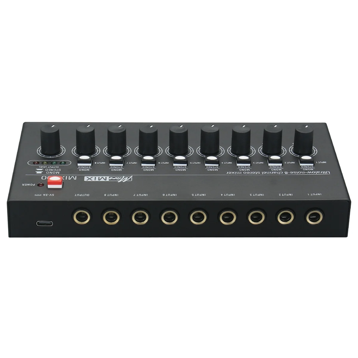 

AM38M MIX800 8 Channel Ultra Low Noise Stereo Line Mixer Mini Professional Sound Mixer Audios Mixer
