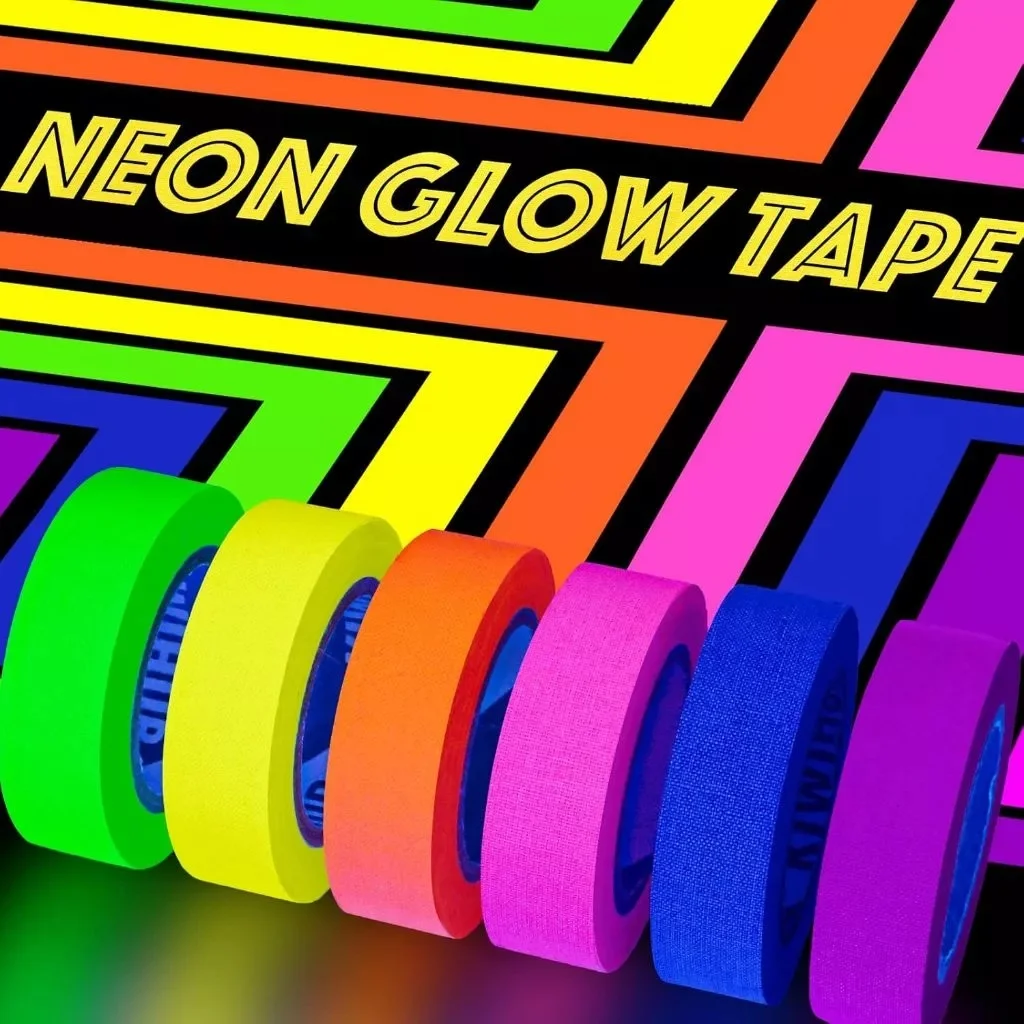 UV-Glüh-Baumwollbänder, Neon Gaffer, Party-Klebeband, Sicherheitswarnung, Neonband, UV-Klebeband, Bühnen-Requisiten, Hochzeitsdekorationen, Heimdekorationen