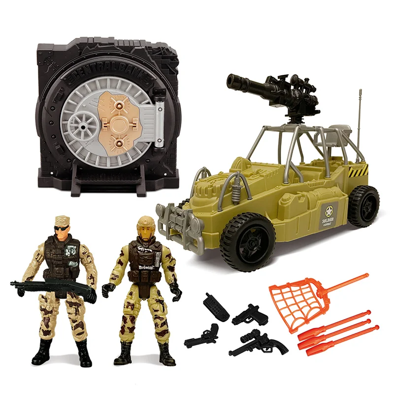 DIY Special Army Forces Toys With Military Bank War Versus Car SWAT Weapon Parts Camouflage Soldiers Play Set For Kids Boy Gifts