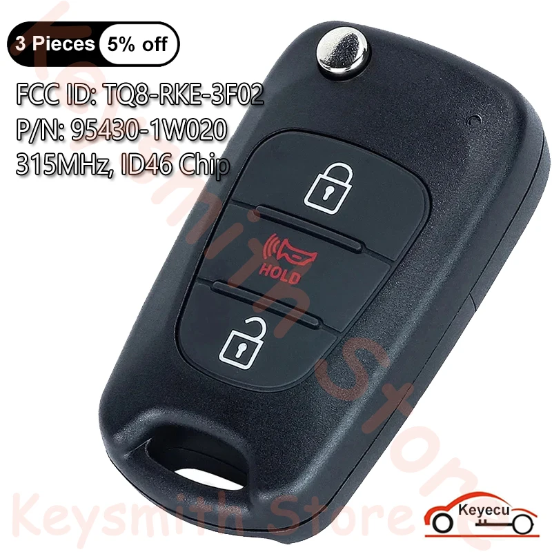 

KEYECU 95430-1W020 for Kia Rio 2012 2013 Upgraded Remote Key Fob 315MHz TQ8-RKE-3F02