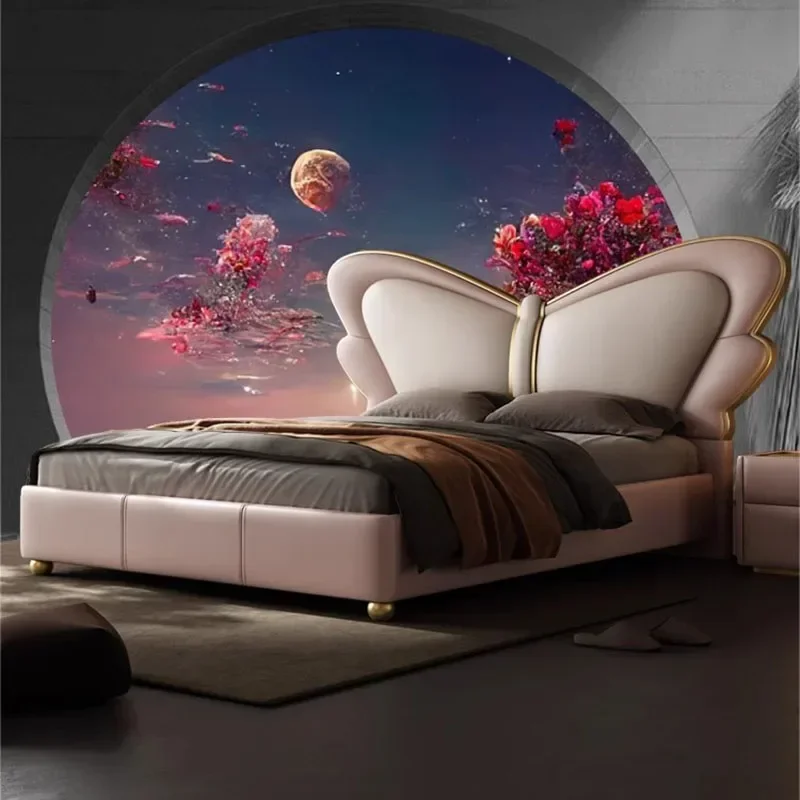 Beauty Design Bed Double Modern Luxury King Size Castle Bed Sleeping Leather Princess Camas De Casal Lounge Suite Furniture