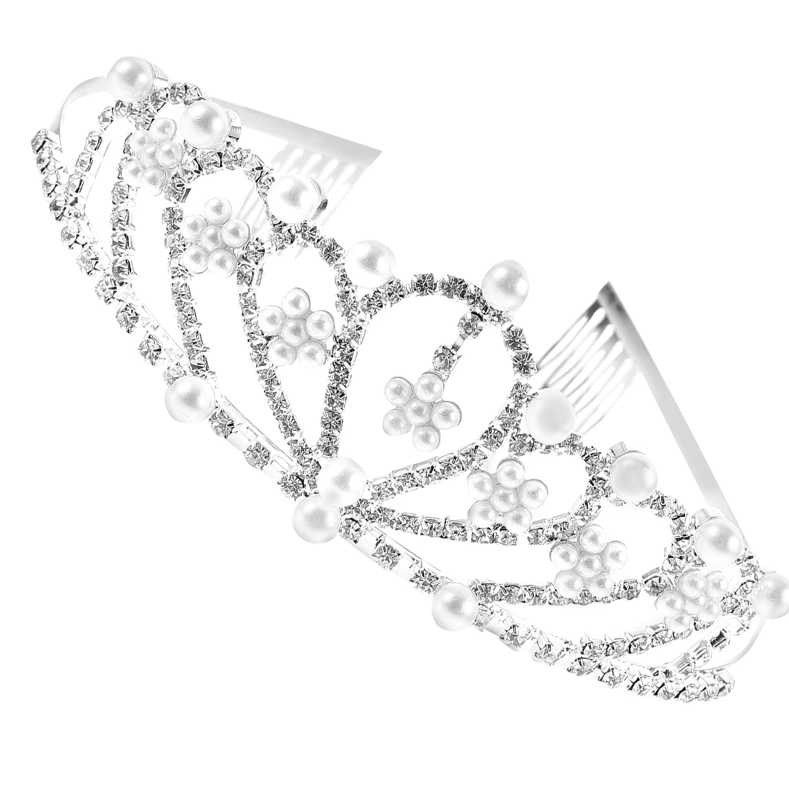 

Bridal Crown Rhinestone Birthday Party Accessories Women Silver Base Wedding Headpiece Decorations