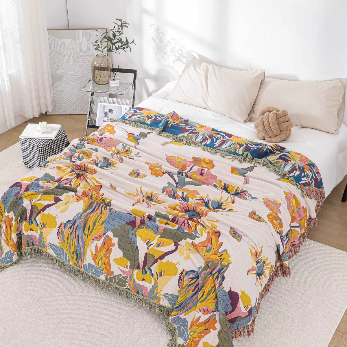 

Birds Flower Cotton Towel Blanket, Bedspread, Sofa Beds, High Quality, 200*230, 150*200 cm, Delicate