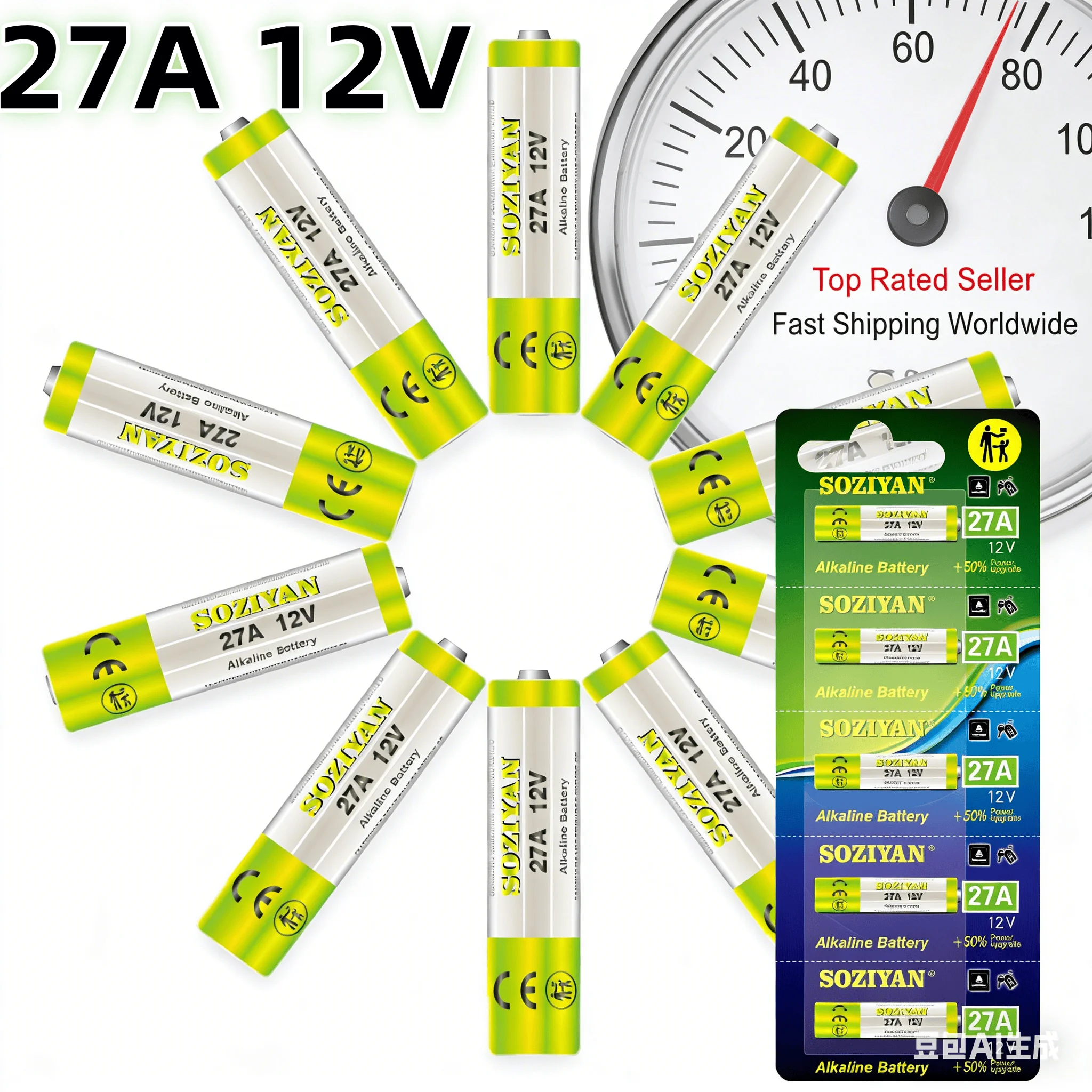 Premium 12V G27A A27 MN27 Alkaline Battery Pack, High-Performance & Wide Compatibility for Car Key Fobs,  Bike Alarms, Remot