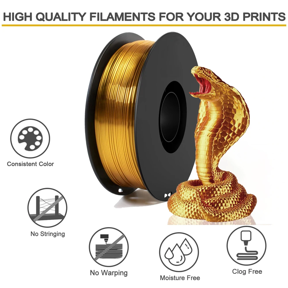 3D 프린터 필라멘트 번들 실크 샤이니 레인보우 PLA 필라멘트, 강화된 내구성 3D 프린팅 필라멘트, 1.75mm 250gX 4 스풀 (2.2