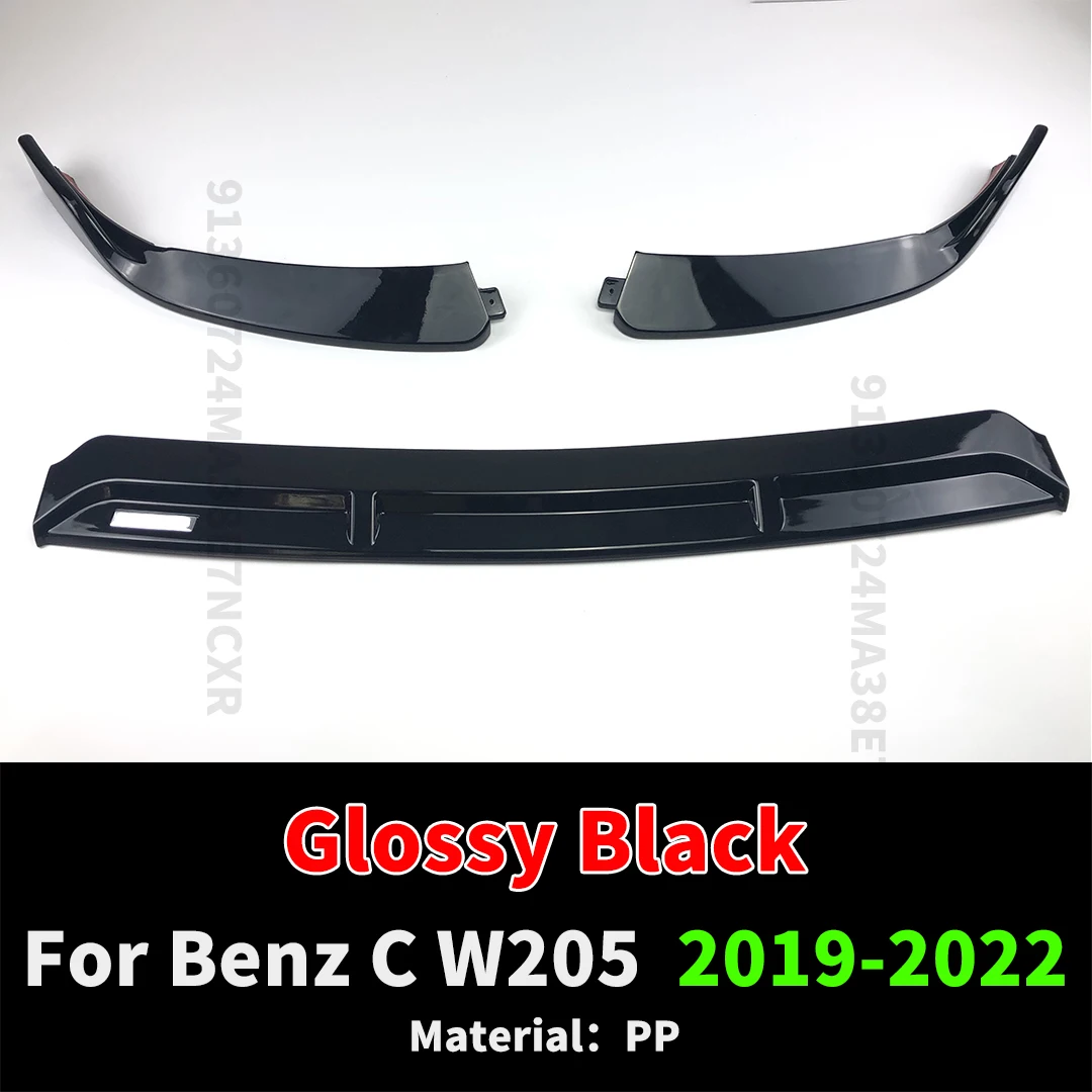 BRABOS Style voor Mercedes Benz C W205 2014-2022 Guard Carbon Fiber Look voorbumperlip kin, vergelijkbaar met C180 C200 C260 C300 Tuning