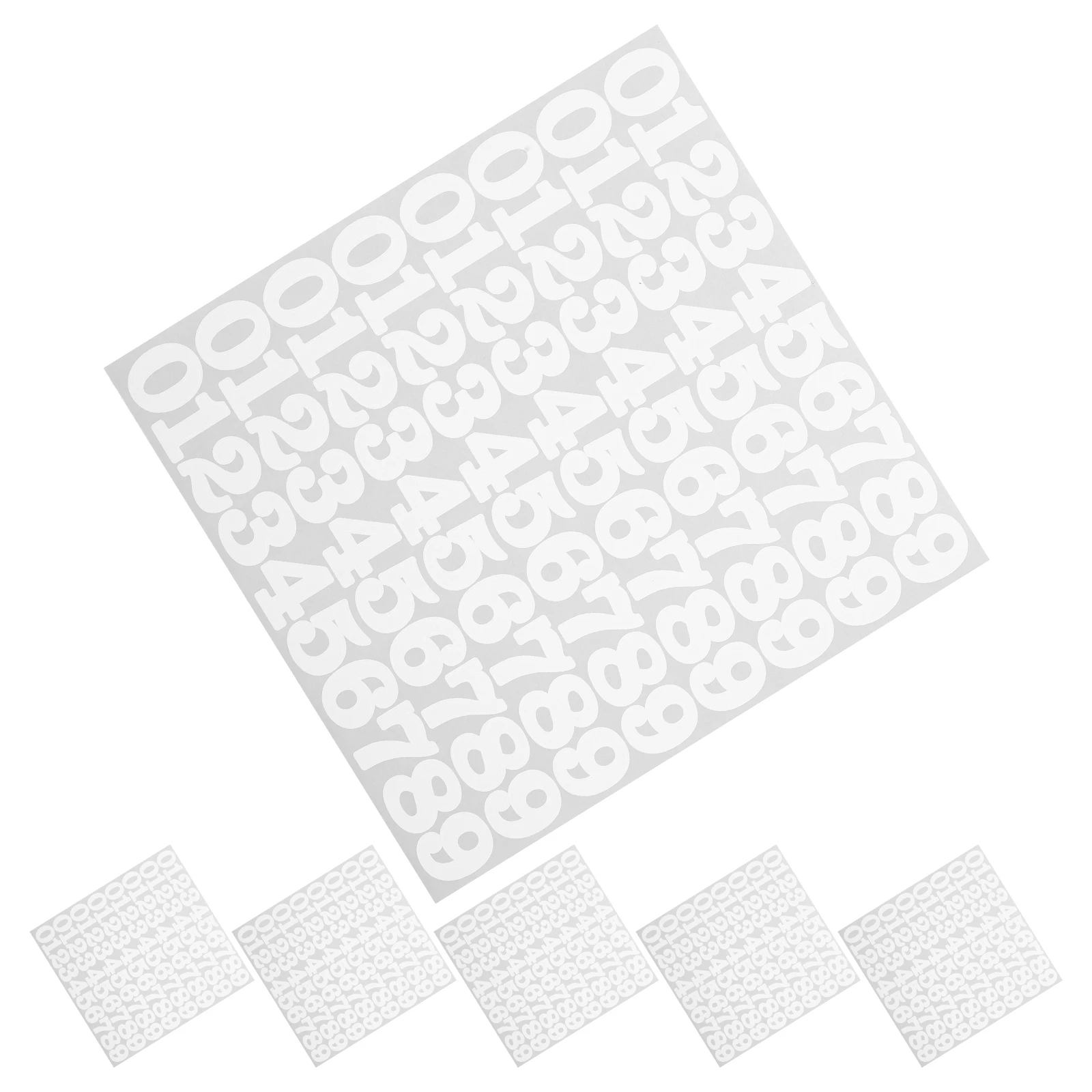 

6 Sheets Number Decals Waterproof White Vinyl Stickers for Football Hockey Baseball Softball Sports Environment
