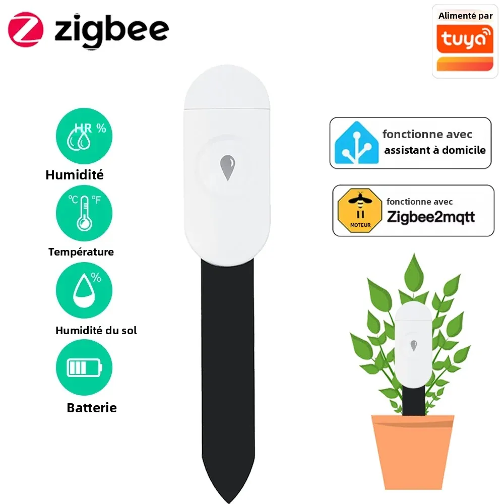 Tuya Zigbee – détecteur de température et d'humidité, testeur intelligent de sol, capteur d'humidité, application téléphonique, moniteur en temps réel pour maison et jardin