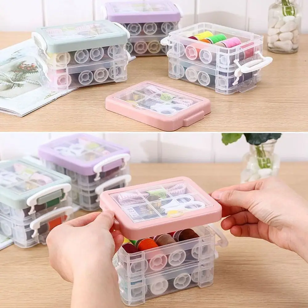 30Pcs/box Travel Home Living Thimble Buttons DIY Tool Storage Bags Sewing Kit Needle Threads Box Organizer