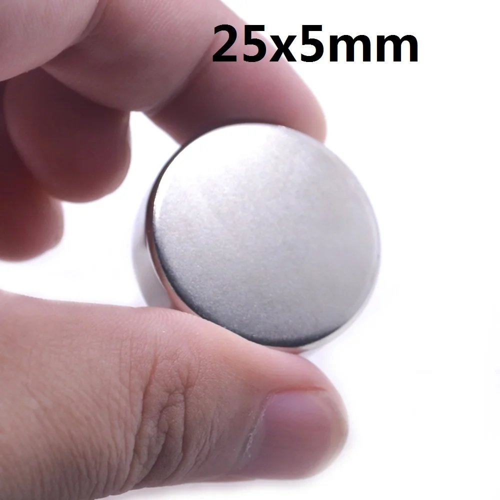 1-500 Pcs 25x5 Neodymium Magnet 25mm x 5mm N35 NdFeB Round Super Powerful Strong Permanent Magnetic imanes Disc 25x5  new magnet