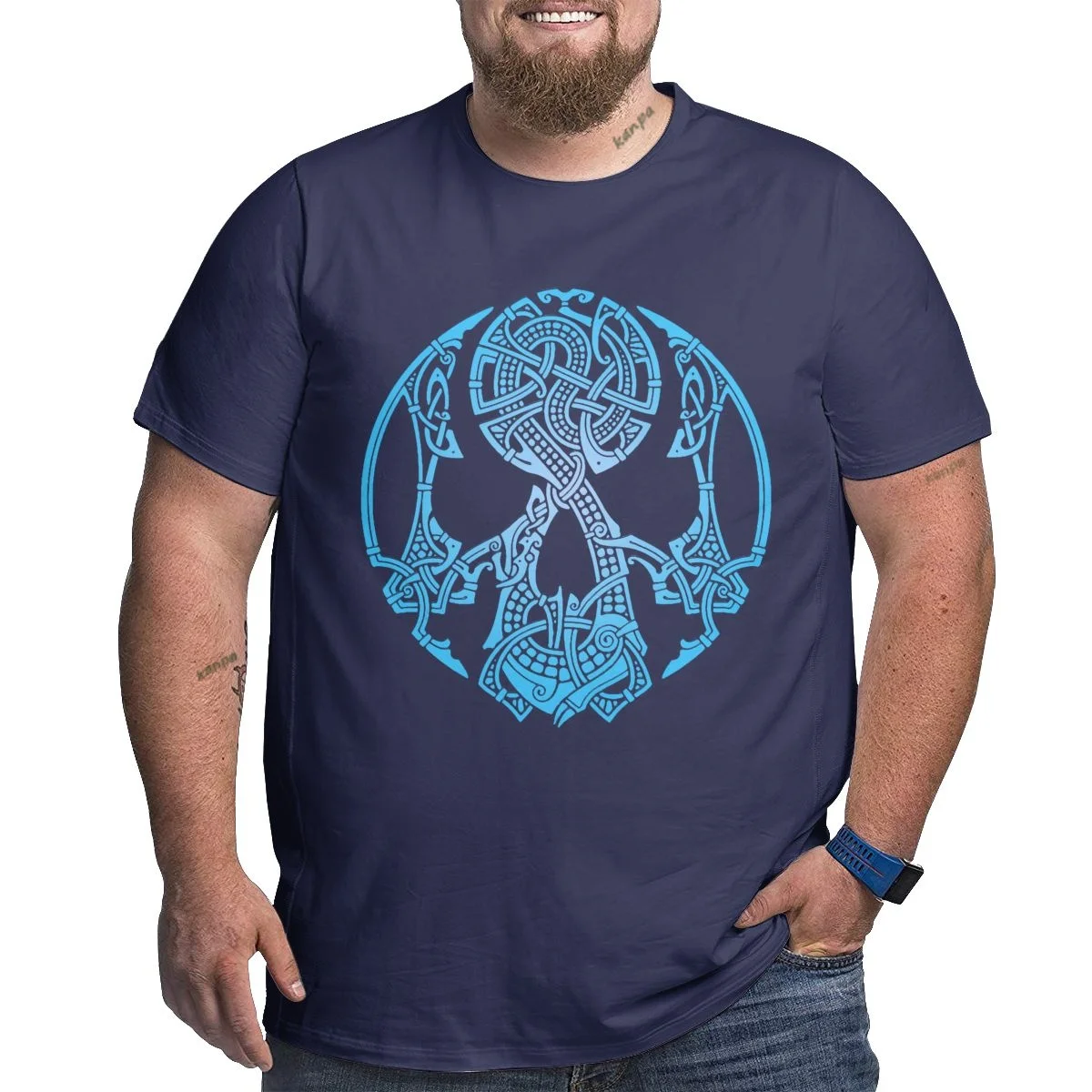 

Мужская летняя футболка викингов с 3D принтом, скандинавская мифическая одежда с круглым вырезом и короткими рукавами, мужская очень большая футболка 6xl, синяя