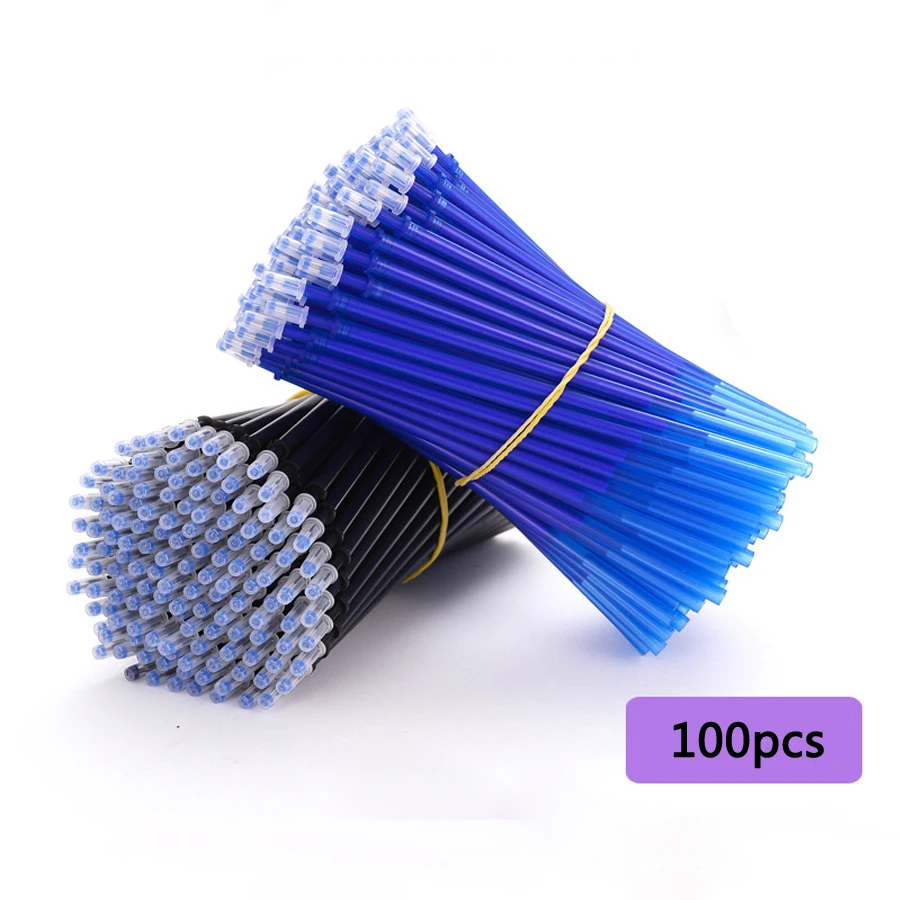 

100 Pcs/Set Office Signature Shool Gel Pen Refill Rod Magic Erasable Pen Refill Accessories 0.5mm Blue Black Ink Writing Tools