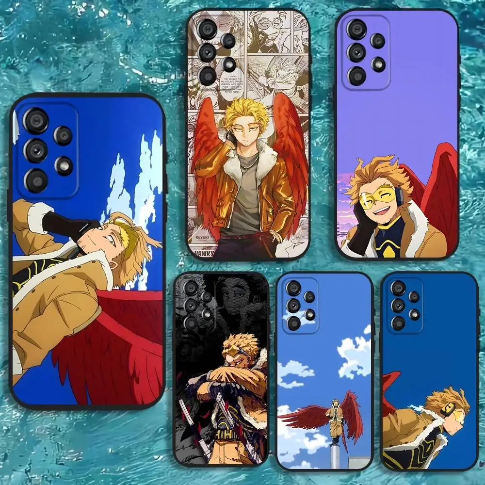 

Hawks BNHA M-MHA Phone Case For Samsung Galaxy A20,A21s,A22,A31,A32,A52,A53,A72,73,A80 Soft Black Cover