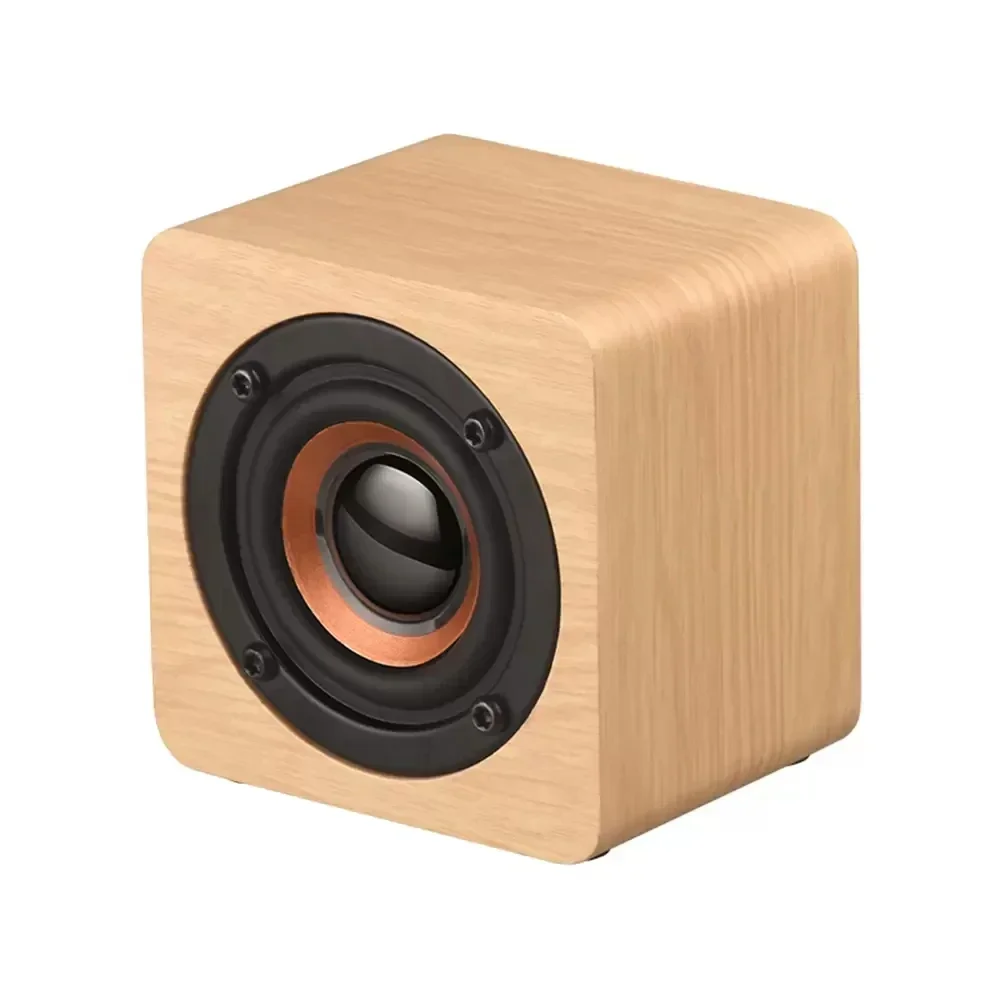 Portable Stereo Speaker, Wooden Speaker, Bluetooth 1200mAH, Long Battery Life, Subwoofer, Mobile Phone, Laptop, Music Player