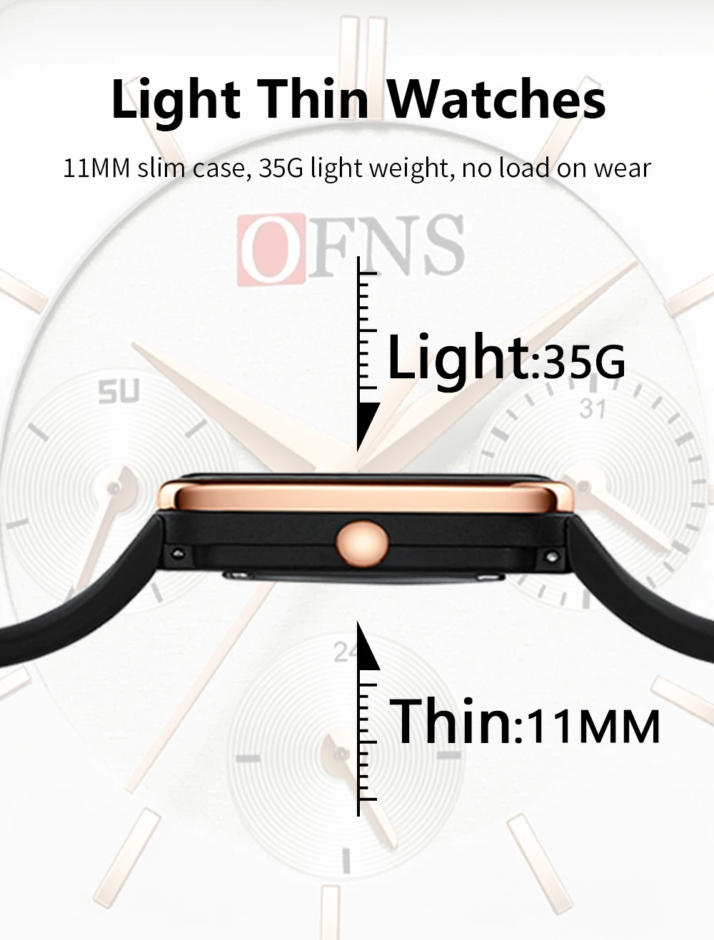 OFNS nuevo 8035 reloj de cuarzo informal para hombre multifuncional tres ojos seis agujas deportes impermeable reloj de cuarzo para hombre