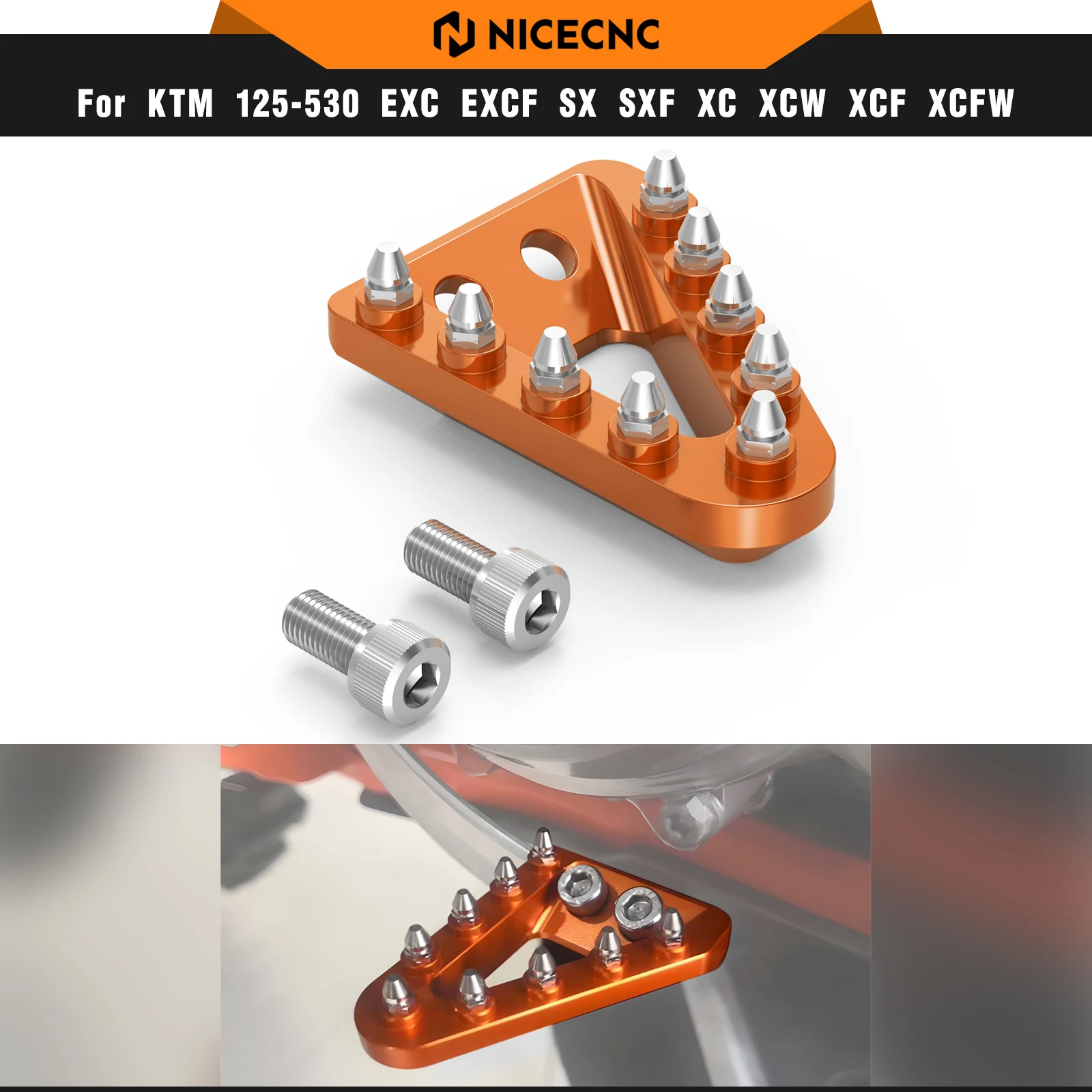 NICECNC ل KTM EXC 300 الخلفية بدال فرامل لوحة ل KTM EXC-F 350 XCW 500 XCW-F 2017-2024 SX 125 SXF 450 350 XC XCF 2016-2024
