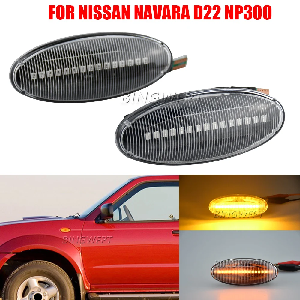 Luz Intermitente Lateral Dinámica para Nissan Navara D22 NP300 1998-2005 Datsun Frontier Fiera PickUp Terrano Skystar