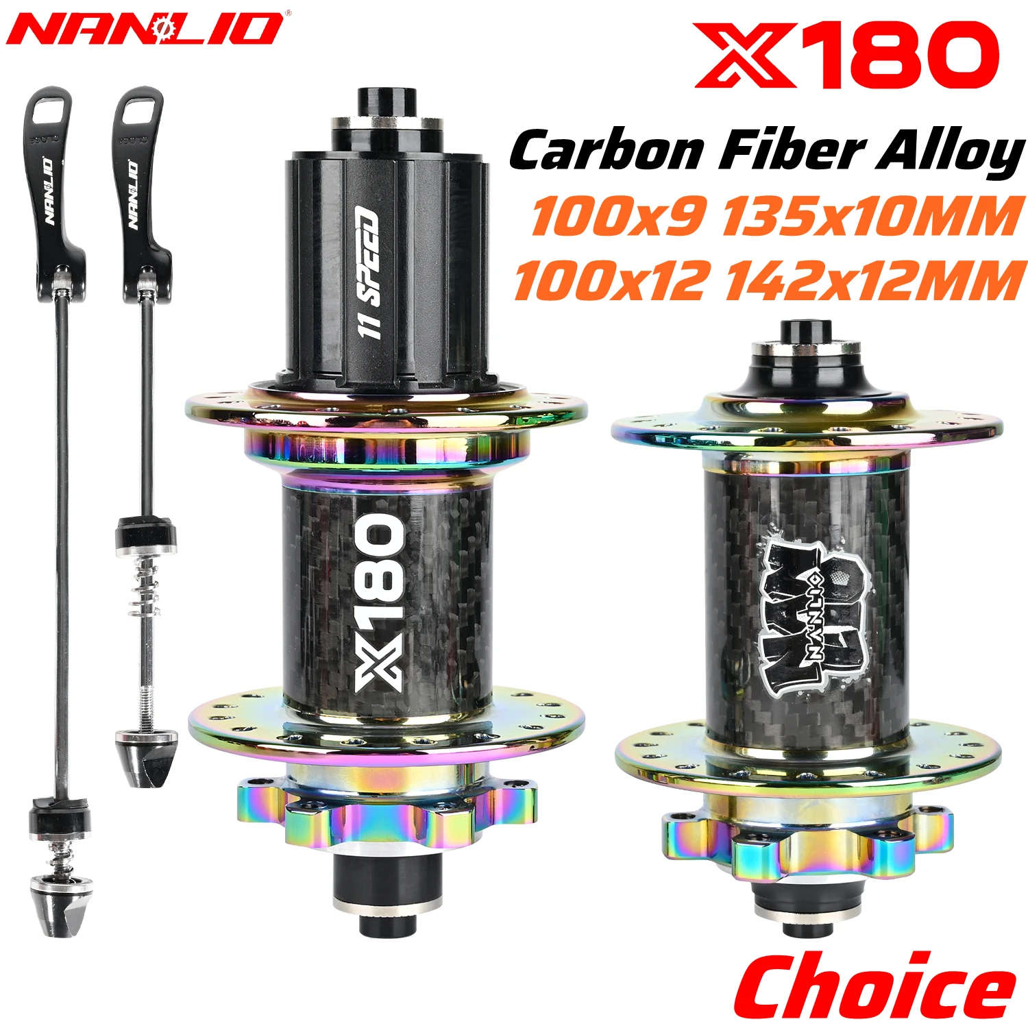 

Nanlio X180 Carbon Fiber Mountain Road Bike Hub 32 Holes 180 Clicks 6 Pawls 8 9 10 11 12 Speed 4 Bearings Super Lightweight Hub