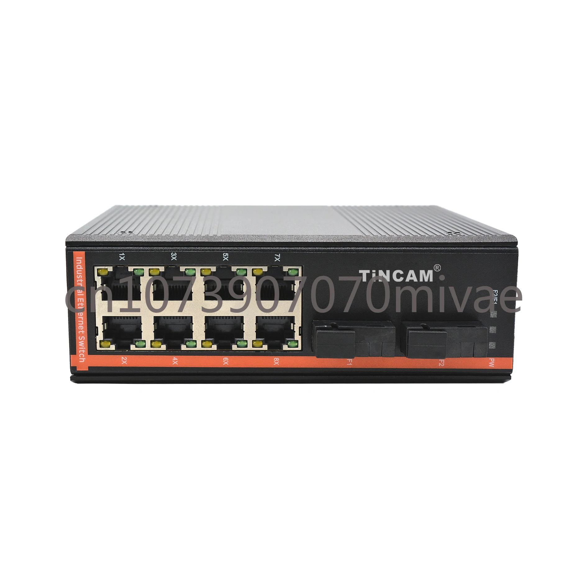 TiNCAM 8 Port*10/100M Support 12-48V DIN Rail PoE+ Industrial Fiber Network Switch Suitable for Harsh Environment IP40