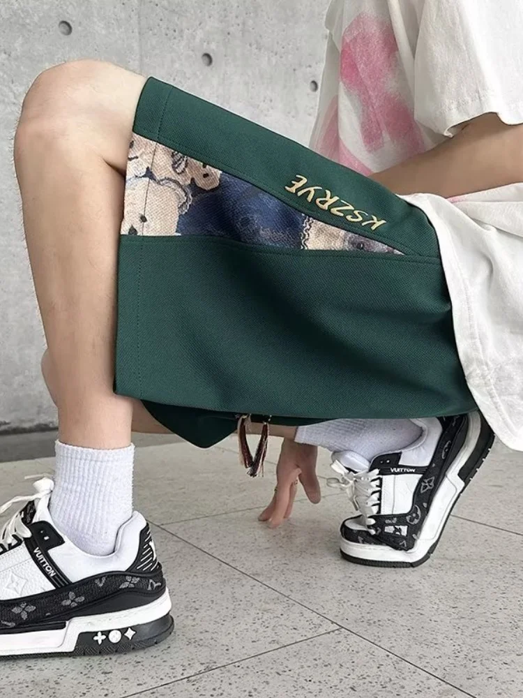 

Мужские летние спортивные шорты в стиле ретро, тонкие, с декоративной строчкой, повседневные, свободного кроя, прямые, на пяти пуговицах, дышащие, удобные, легкие.