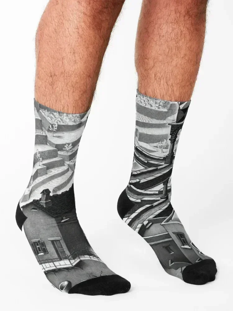 شلال بواسطة إم سي. جوارب Escher Socks لكرة القدم مضادة للانزلاق رياضية وترفيهية شتوية حرارية صيفية للرجال والنساء #3